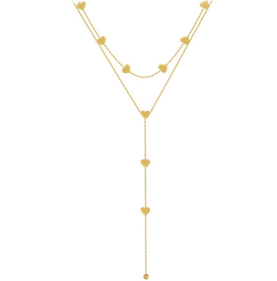 316L rozsdamentes acél új divatos előkelő ékszerek 2 rétegű szerelmes szív bojt varázslatok lánc nyakláncok és medálok nőknek