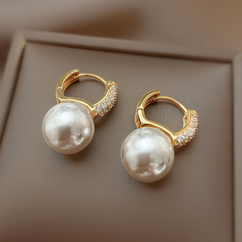 Южна Корея модни нови леки луксозни семпли класически перлени обеци с капки Подарък за парти за рожден ден Дамски бижута Обеци на шипове 2023 г.