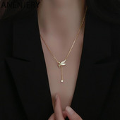ANENJERY hõbedase värvi tiivad tüdrukute kaelakee naistele pika tutiga Star Clavicle kett kaelakeed peoehted