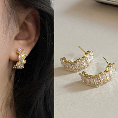 Suurepärased südamekujulised kõrvarõngad naistele, säravad CZ tsirkoonist õõnsa disainiga suured pulmakõrvarõngad, tüdrukute temperamendiga ehted