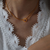 316L roostevabast terasest kaelakeed naistele Mood õhuke kett Minimalistlik ümmargune ripats kaelakee kaelal ehted