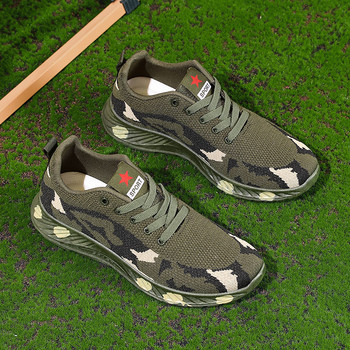 Военно зелени камуфлажни обувки Мъжки маратонки за дантели Обувки за тенис за ходене Поддържащи спортни маратонки за шосе