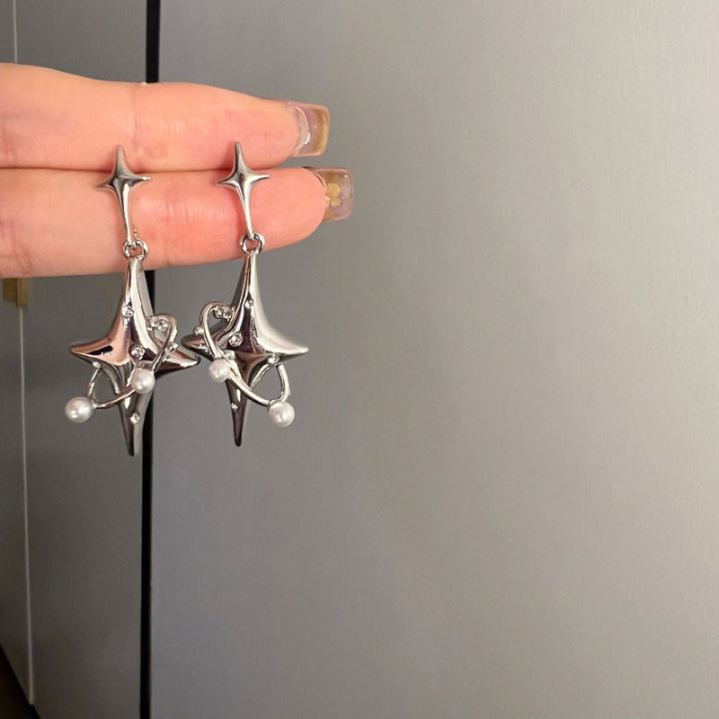 Korea Fashion Y2K Star Drop Kõrvarõngad Kuum Tüdruk Harajuku Creative Planet Pearl Crystal Stars Kõrvarõngas Naistele Punk Ehted