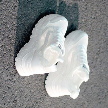 Дамски ежедневни обувки Удобни дишащи мрежести маратонки Дамски равни бели маратонки Вулканизирани обувки Zapatos Mujer