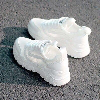 Γυναικεία Casual Παπούτσια Άνετα αθλητικά παπούτσια με δίχτυ που αναπνέουν Γυναικεία Flat λευκά πάνινα παπούτσια Βουλκανιζέ παπούτσι Zapatos Mujer