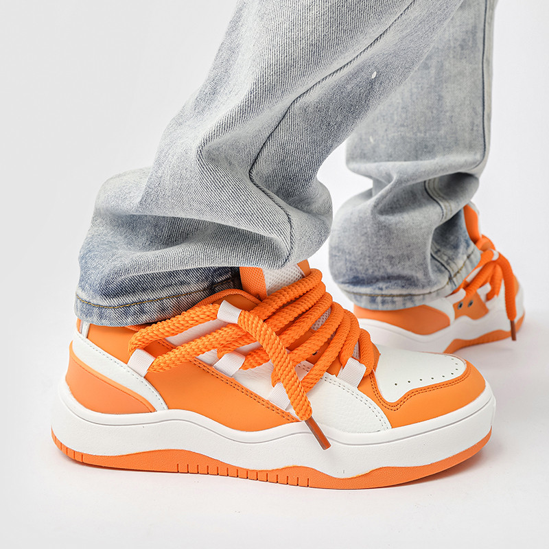 Jauns Trend Designer Augstas kvalitātes vīriešu ikdienas apavi Sieviešu Modes Ādas Luksusa sporta kurpes oranžas āra trenažieri Platformas kedas