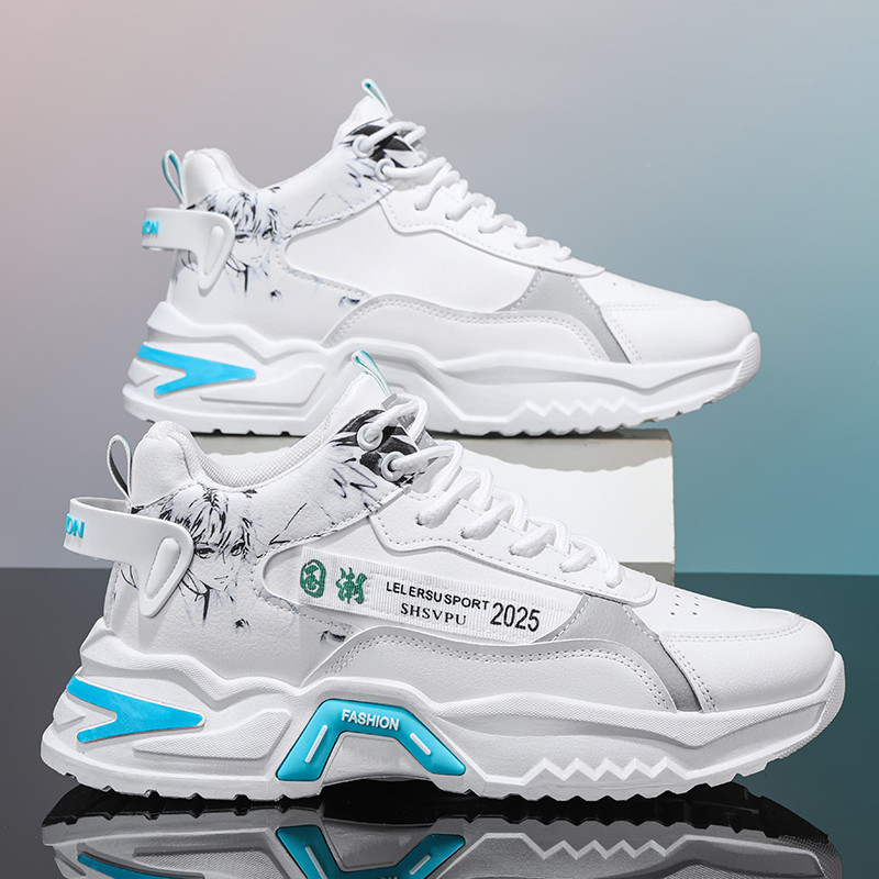 Sügis meeste kingad Tossud Uued kõrged spordijalatsid Meeste Trend Joker Väikesed valged kingad Suurendab vaba aja veetmist Jooksmine Tennis Zapatillad