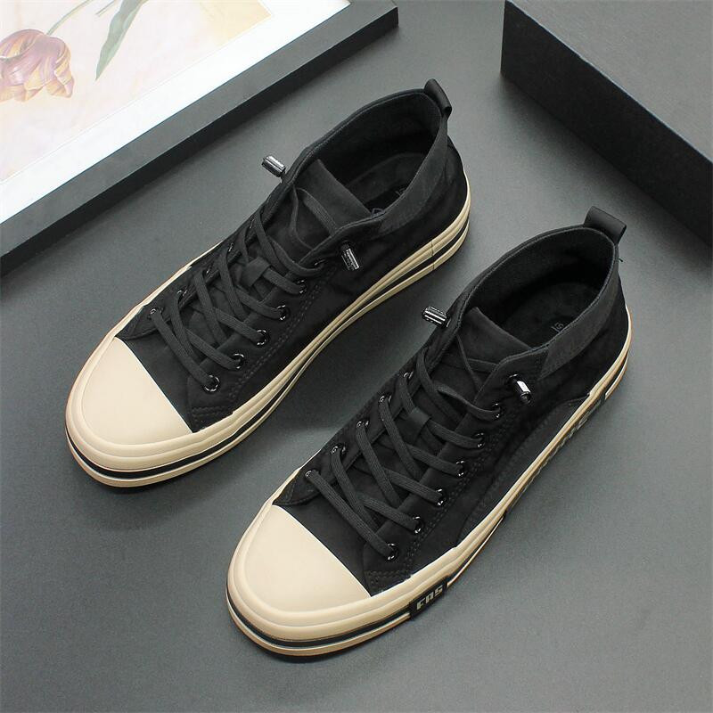 2023. aasta sügis, uus elastne riba hingavast riidest kingad Meeste lamedad vabaajajalatsid, pehme tallaga vulkaniseeritud meeste kingad