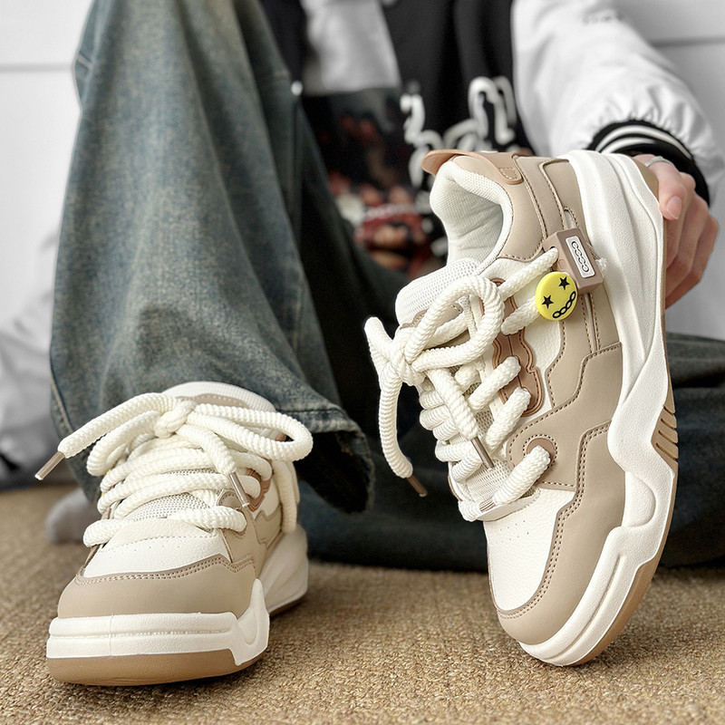 PARZIVAL Vīriešu ikdienas apavi Nodilumizturīgi rudens pastaigu apavi Ērti āra platformas šņorveida dizaina vulkanizētas kedas