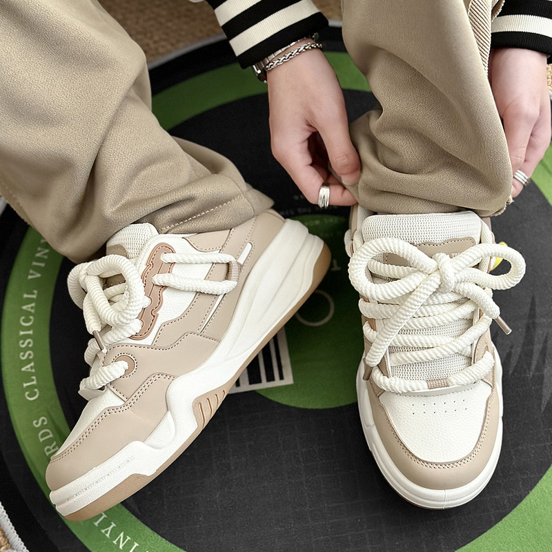 PARZIVAL Vīriešu ikdienas apavi Nodilumizturīgi rudens pastaigu apavi Ērti āra platformas šņorveida dizaina vulkanizētas kedas