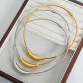 Mood roostevabast terasest ümmargune kaelakee naiste kullatud kaelakee punk-tarvikud Luksuslikud ehted tüdruksõbrale kingituste hulgimüük