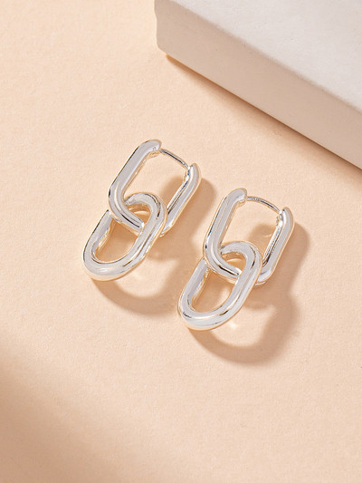 Μόδα χρυσό χρώμα Σκουλαρίκια με γεωμετρικό τετράγωνο κρίκο για γυναίκες Huggie Punk Hip-Hop Metal Κοσμήματα πάρτι με στρογγυλό κύκλο