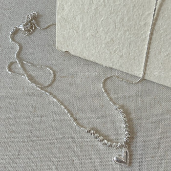ANENJERY Love Heart Beads Chain κολιέ για γυναίκες 2023 New Trend Chain Choker Charm Δώρα με κοσμήματα