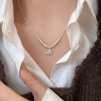 ANENJERY Love Heart Beads Chain κολιέ για γυναίκες 2023 New Trend Chain Choker Charm Δώρα με κοσμήματα