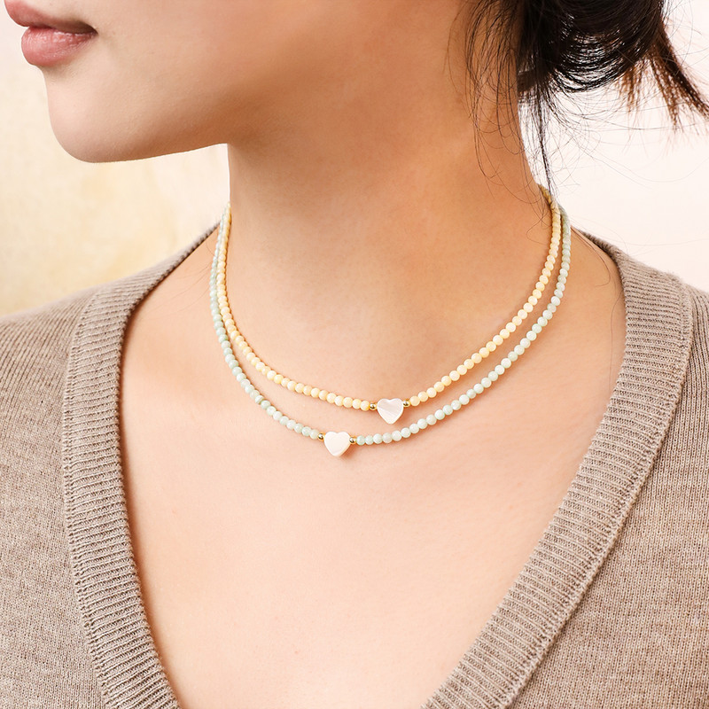 ZMZY Unikaalne Korea stiilis Tüdrukute Roosa Shell Choker Väike helmestega kett Natural Shell Südame ripats Kaelakee Ehted