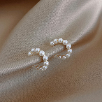 Μινιμαλιστικά σκουλαρίκια για γυναίκες Μόδα κοσμήματα Pearl Ear Cuff Clip Δαχτυλίδι αυτιού σε σχήμα C χωρίς διάτρηση χωρίς διάτρηση