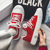 Vīriešu skeitborda apavi Audekls ar biezu dibenu platformas apavi Ērti elpojoši vulkanizēti apavi ikdienas sporta apavi Studentu apavi