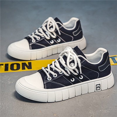 Vīriešu skeitborda apavi Audekls ar biezu dibenu platformas apavi Ērti elpojoši vulkanizēti apavi ikdienas sporta apavi Studentu apavi