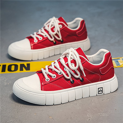 Vīriešu skeitborda apavi Audekls ar biezu dibenu platformas apavi Ērti elpojoši vulkanizēti apavi ikdienas sporta apavi Studentu apavi