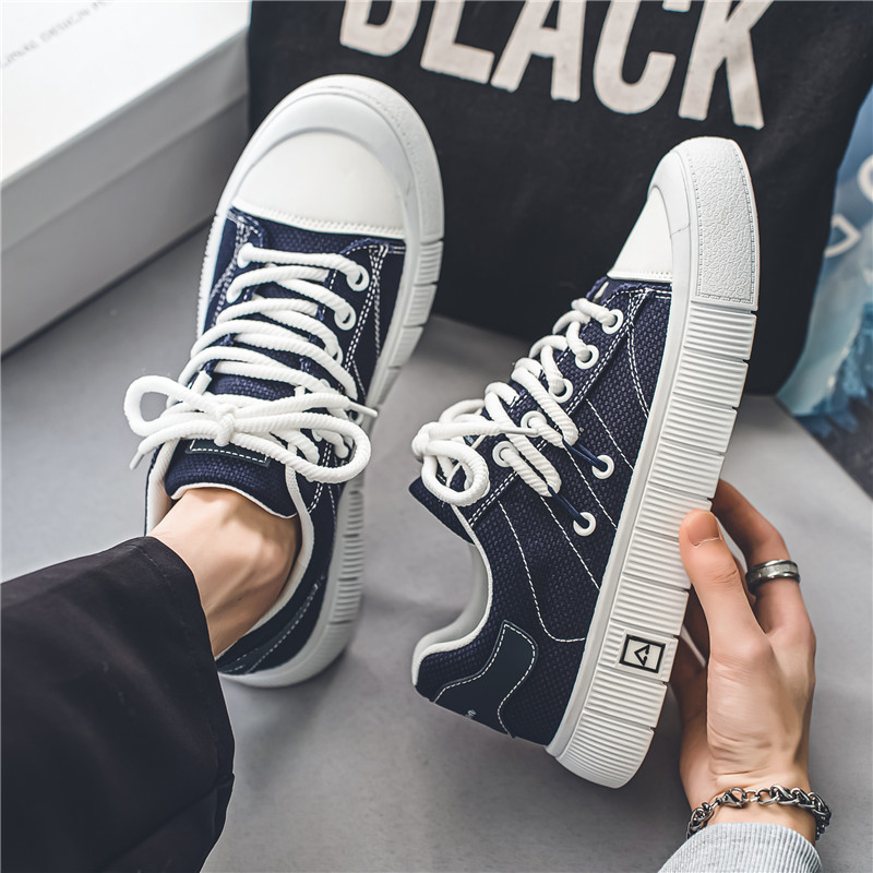 Vīriešu skeitborda apavi Audekls ar biezu dibenu platformas apavi Ērti elpojoši vulkanizēti apavi ikdienas sporta apavi Studentu apavi