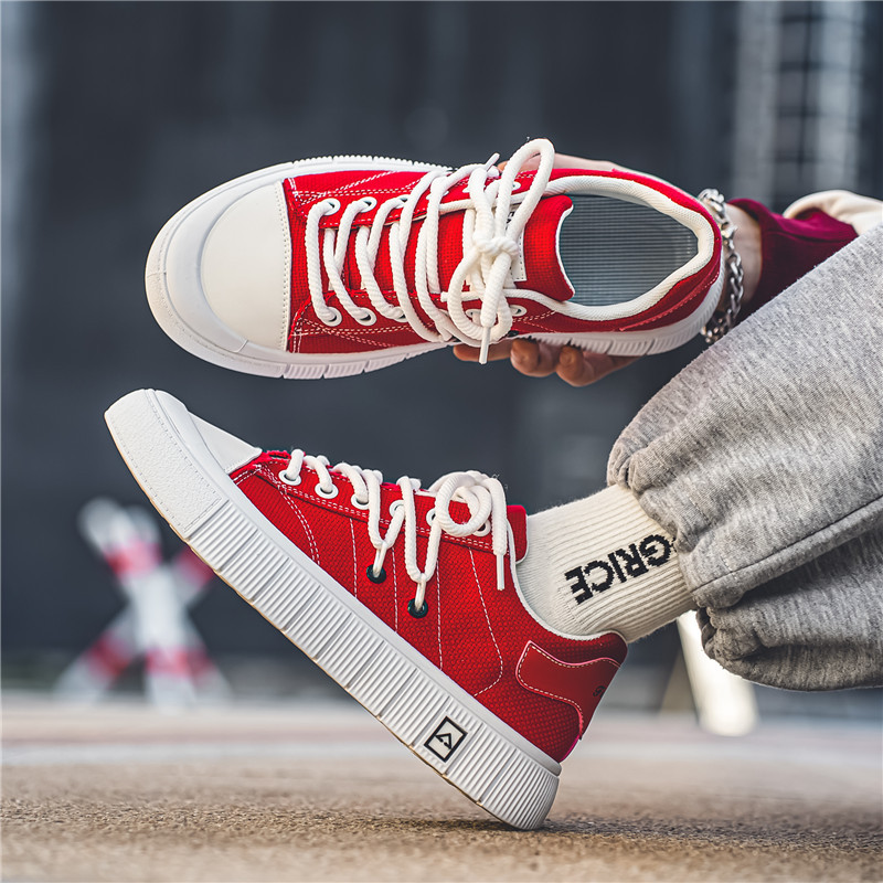 Vīriešu skeitborda apavi Audekls ar biezu dibenu platformas apavi Ērti elpojoši vulkanizēti apavi ikdienas sporta apavi Studentu apavi