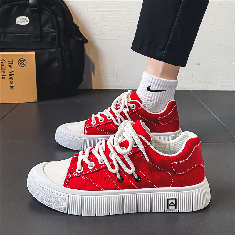 Vīriešu skeitborda apavi Audekls ar biezu dibenu platformas apavi Ērti elpojoši vulkanizēti apavi ikdienas sporta apavi Studentu apavi