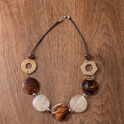 Vintage akrilni dodaci Ručno izrađeni privjesci Ogrlice Izrazita geometrijska retro ogrlica za žene Dnevni modni nakit