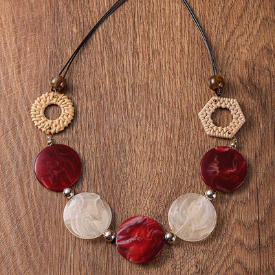 Vintage akrilni dodaci Ručno izrađeni privjesci Ogrlice Izrazita geometrijska retro ogrlica za žene Dnevni modni nakit