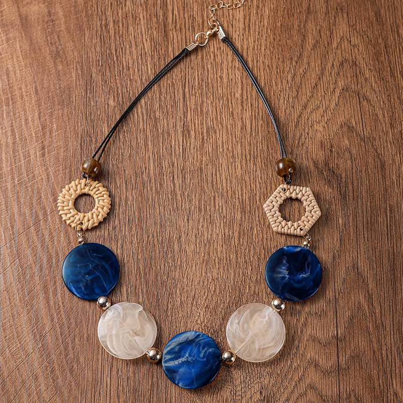 Vintage akrilni dodaci Ručno izrađeni privjesci Ogrlice Izrazita geometrijska retro ogrlica za žene Dnevni modni nakit