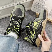 Meeste disainjalatsid Kaubamärk Chunky tossud Kahevärvilised nööriga vabaajajalatsid meestele Moetudeng Vulcanized Zapatillas Hombre