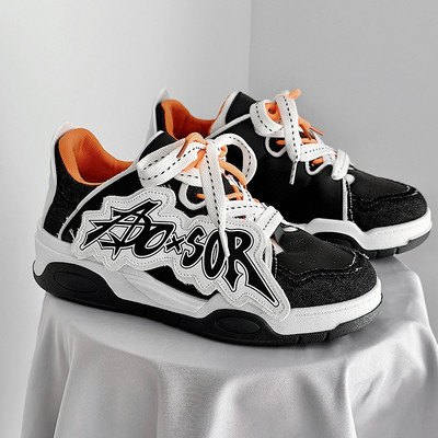 Meeste disainjalatsid Kaubamärk Chunky tossud Kahevärvilised nööriga vabaajajalatsid meestele Moetudeng Vulcanized Zapatillas Hombre