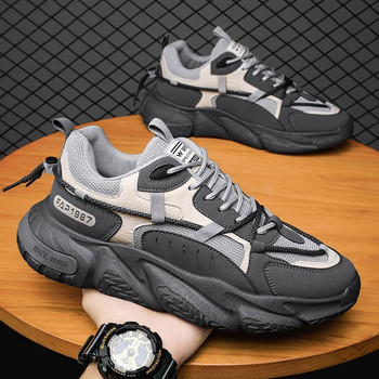 Καλοκαιρινά Ανδρικά Παπούτσια Διχτυωτό Διχτυωτό Αθλητικά Παπούτσια Trend Lace Up Board Sneakers Platform Casual Running Dad Παπούτσια Zapatillas Hombre