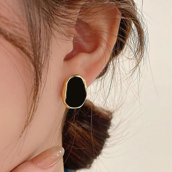 Μαύρα σκουλαρίκια Irregularity μεταλλικό σκουλαρίκι για γυναίκες Vintage κοσμήματα Νέο σχέδιο μόδας αισθητικά σκουλαρίκια αξεσουάρ