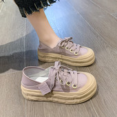 BCEBYL Ženske cipele s debelim potplatom Sportske proljetne ležerne crne vulkanizirane modne 2023. Ženske cipele za hodanje s debelim potplatom