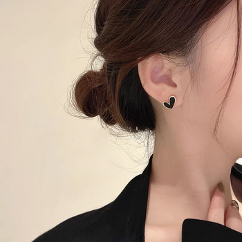 2023 Small Black Heart Stud σκουλαρίκια για γυναίκες Απλά χαριτωμένα κορίτσια Κορεάτικο σκουλαρίκι αγάπης Δώρα κοσμημάτων για πάρτι γενεθλίων