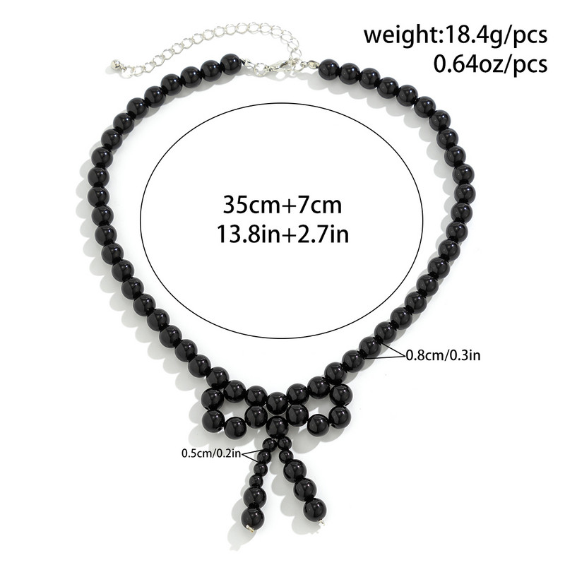 PuRui Creative Imitation Pearl Black akrüülhelmed koos Bowknot võlukaelakeega naiste rangluu kett Choker ehe peokink