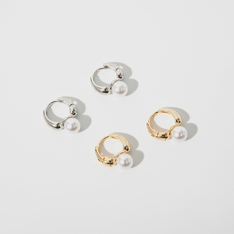 LIVVY New Trend korejiešu stila sudraba krāsas vienkāršas pērļu ausu aizdares stīpas auskari sievietēm smalkas elegances rotaslietas dāvanas