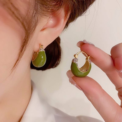 Modes paziņojums Auskars Retro mikro inkrustēts cirkona ģeometriski auskari saspraudes saites Auskaru kulonu rotaslietas aksesuāri