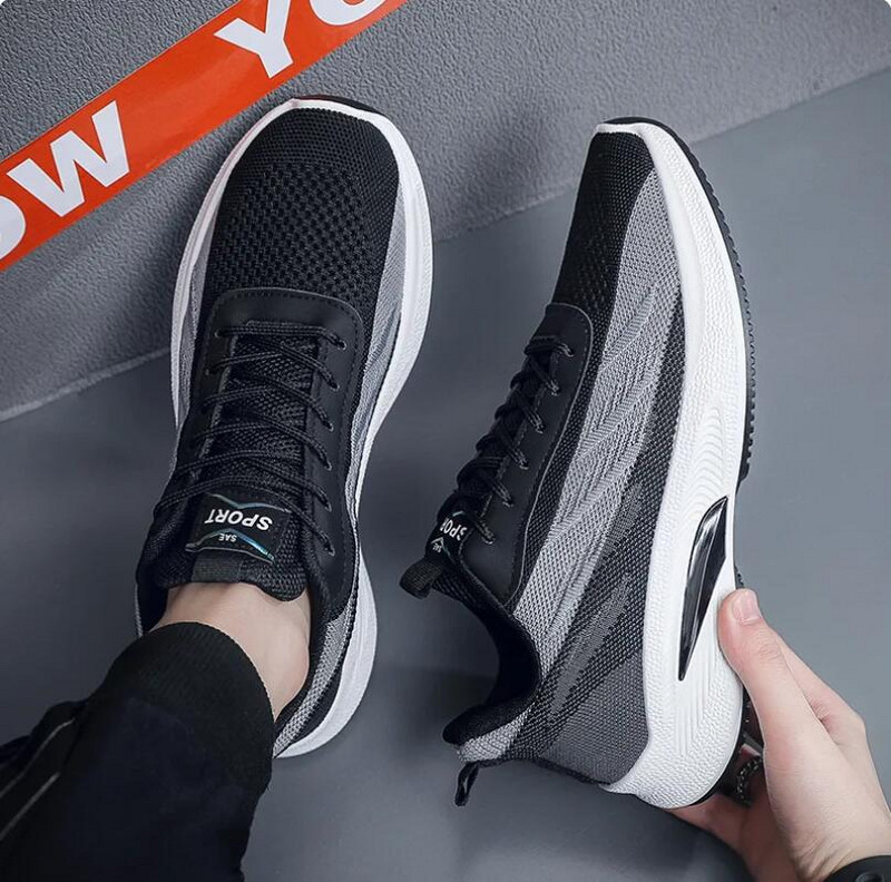 Tīkla vīriešu apavi ikdienišķas elpojošas vīriešu kedas Modes, šņorējamas, vieglas pastaigu kedas Tenis Masculino vīriešu vulkanizētas kurpes