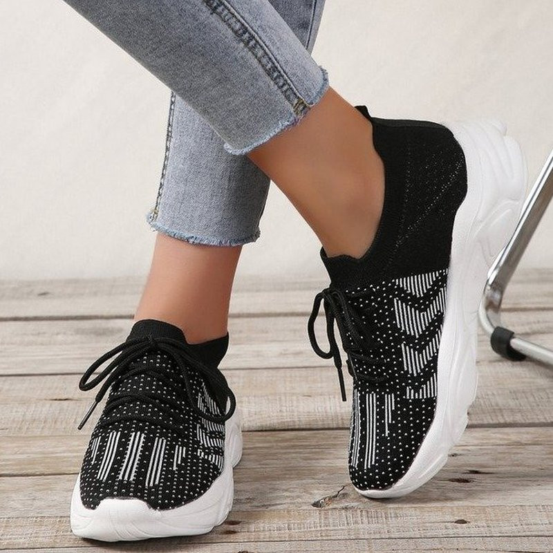 Γυναικεία παπούτσια Vulcanize Γυναικεία Διχτυωτά παπούτσια που αναπνέουν Παπούτσια με κορδόνια Γυναικεία παπούτσια τένις Casual Παπούτσια για περπάτημα Μεγάλο μέγεθος 35~42