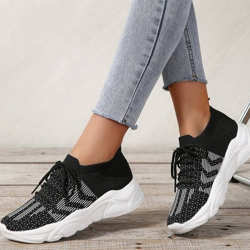 Γυναικεία παπούτσια Vulcanize Γυναικεία Διχτυωτά παπούτσια που αναπνέουν Παπούτσια με κορδόνια Γυναικεία παπούτσια τένις Casual Παπούτσια για περπάτημα Μεγάλο μέγεθος 35~42