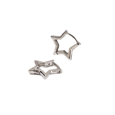 Πολυτελή σκουλαρίκια από ανοξείδωτο ατσάλι Smooth Star Ζιργκόν Σκουλαρίκια για κορίτσια Metal Chunky Sun Rhinestone Ear Buckle Punk Y2K Jewelry