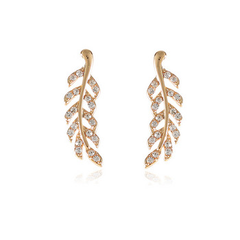 Γυναικεία σκουλαρίκια με κούφια φύλλα Μοντέρνα Vintage Κρυστάλλινα Σκουλαρίκια Σιταρένιο Μοναδικό Σχέδιο Ασημί Χρυσό Χρώμα Κοσμήματα για κορίτσι Δώρο