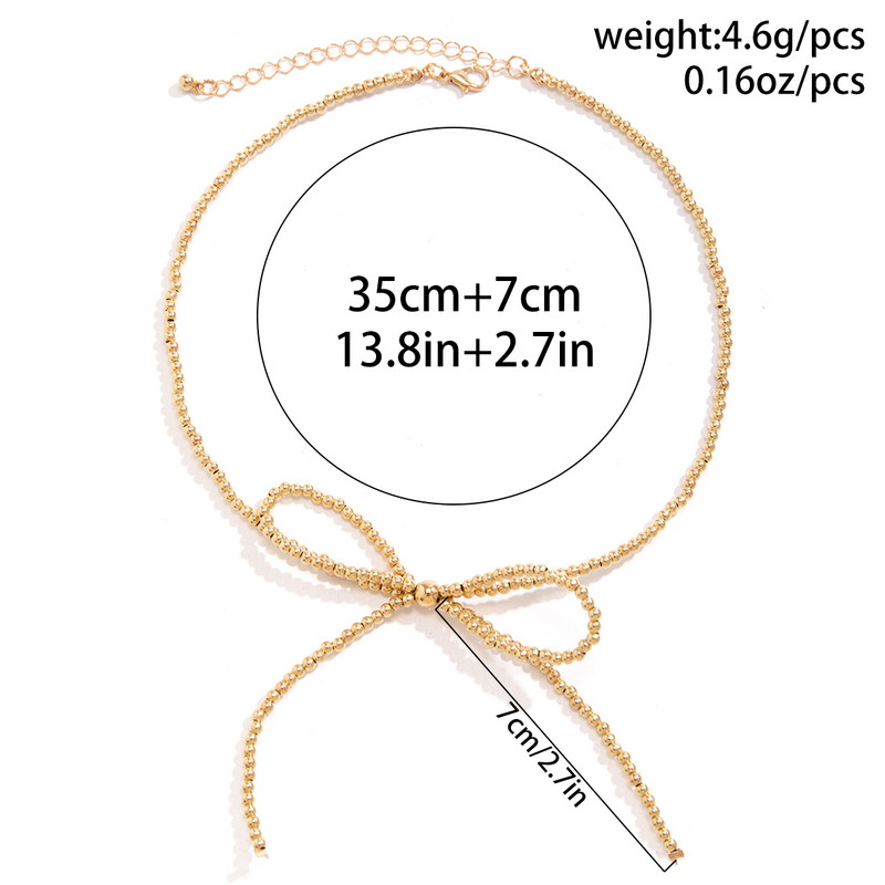 PuRui Μινιμαλιστικό Ακρυλικό Κολιέ με Χάντρες Σπόρους για Γυναικεία Χειροποίητο Ύφανση Bowknot Charm Choker Girls Party Jewelry Y2K New