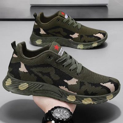 Meeste kamuflaažiga vabaaja tossud kerged mugavad paeltega ümmarguse peaga hingavad mugavad libisemiskindlad spordijalatsid