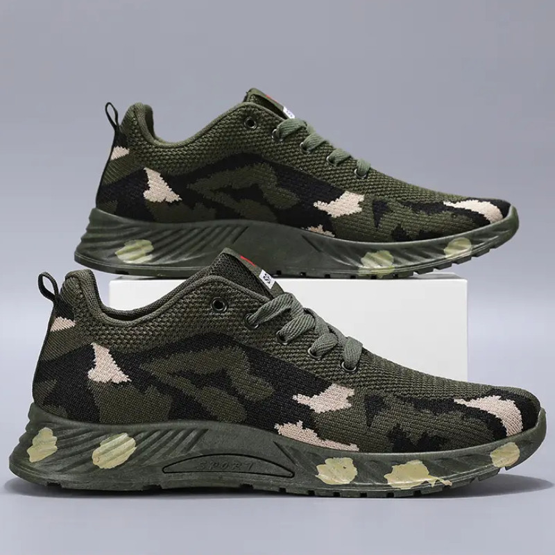 Meeste kamuflaažiga vabaaja tossud kerged mugavad paeltega ümmarguse peaga hingavad mugavad libisemiskindlad spordijalatsid