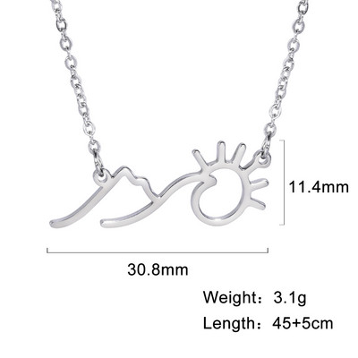 Skyrim naiste roostevabast terasest päikeselaine ripats kaelakee Mountain Sunrise Sunset looduslik kaelakett päikesepaiste ehteid