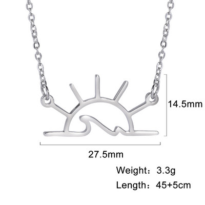 Skyrim naiste roostevabast terasest päikeselaine ripats kaelakee Mountain Sunrise Sunset looduslik kaelakett päikesepaiste ehteid