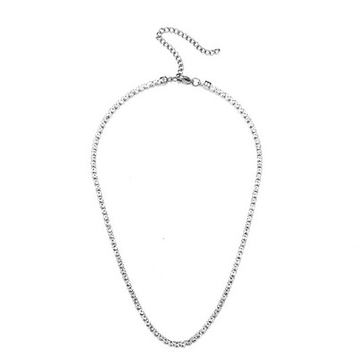 2 mm tenisa ķēdes kaklarotas sievietēm, sudraba zelta krāsa, nerūsējošā tērauda apledojuma kakla ķēde sievietēm, modes rotaslietas, 2024. gada