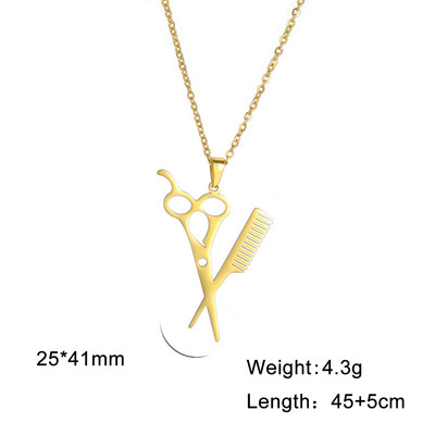 Amaxeri peened käärid kaelakeed roostevabast terasest juuksuri tööriistad kaelakee kaelakee kullavärvi naiste igapäevaseks kandmiseks peoehted